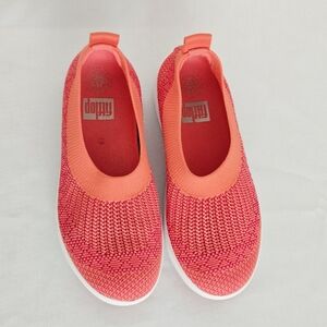 FitFlop Shoes Women's 7 Neon Pink Uberknit Slip On Comfort Casual Sneakers Clean